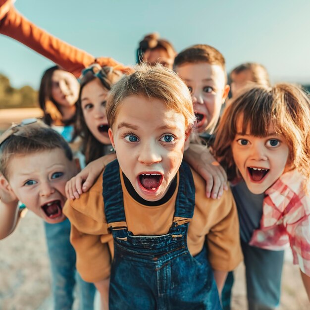 Bannière avec un enfant surpris furtivement au bord