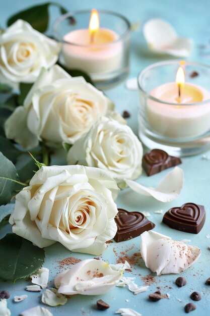 La bannière d'un événement du jour blanc comprend des roses blanches