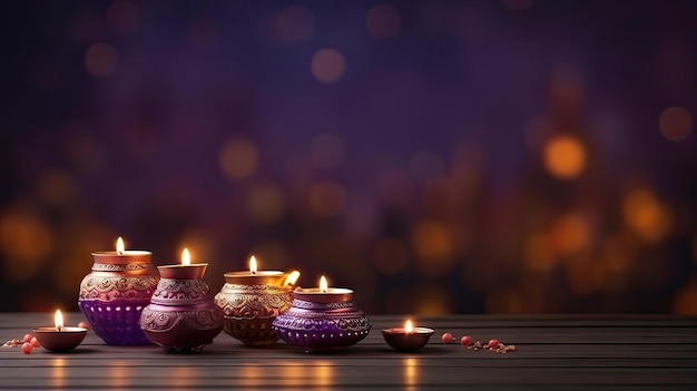 Bannière De Fond Diwali Espace Copie