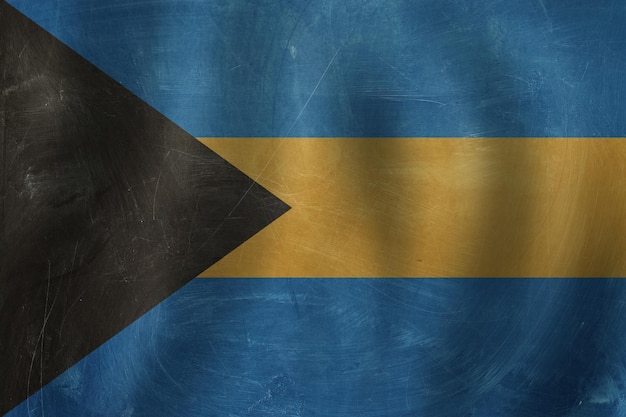 Bannière avec fond de drapeau des Bahamas Voyage et éducation aux Bahamas