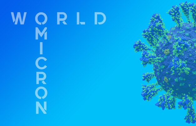 Photo bannière et fond d'écran du coronavirus omicron sars cov 2 covid 19