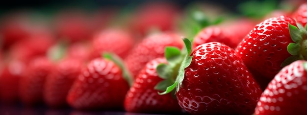 Bannière de fraises mûres rouges Generative Ai