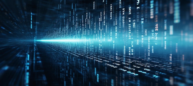 Une bannière futuriste de technologie numérique avec des lignes de circuit