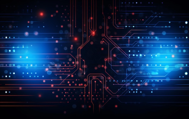 Une bannière futuriste de technologie numérique avec des lignes de circuit