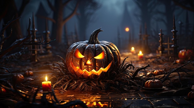 La bannière d'Halloween, le papier peint de Happy Halloween généré par l'IA