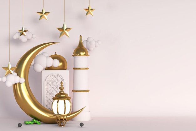 Photo la bannière horizontale islamique du ramadan kareem à l'arrière-plan