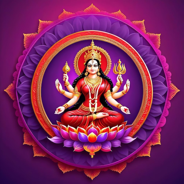 bannière d'illustration vectorielle du festival indien du dieu Sri Drughi heureux Durga Puja Subh Navratri
