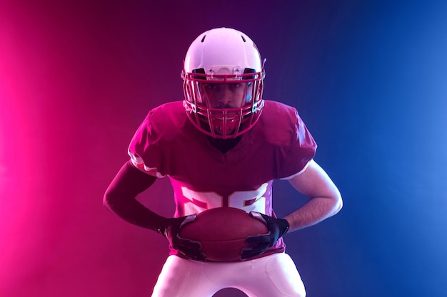 Bannière de joueur de football américain aux couleurs fluo