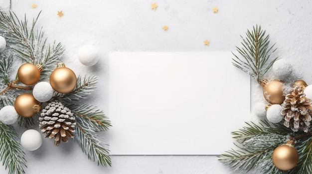 Bannière de joyeux Noël avec un espace vide pour la vue de dessus de texte