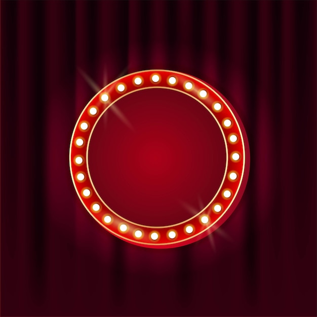 Une bannière lumineuse de casino avec des ampoules