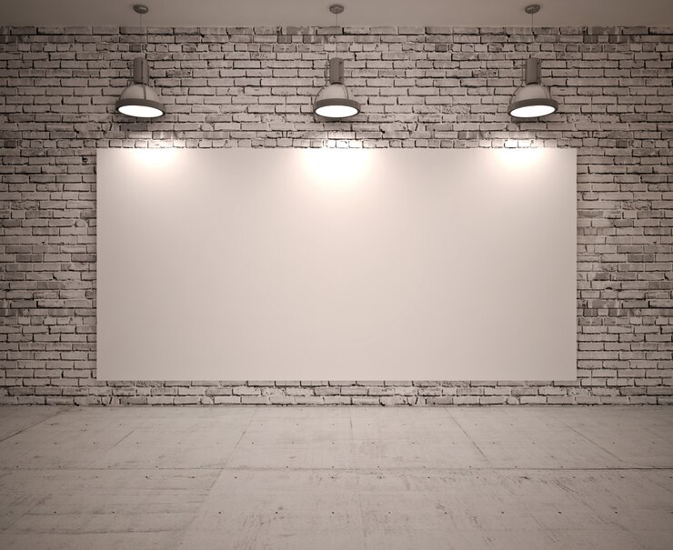 Photo bannière sur mur de pierre avec lampe