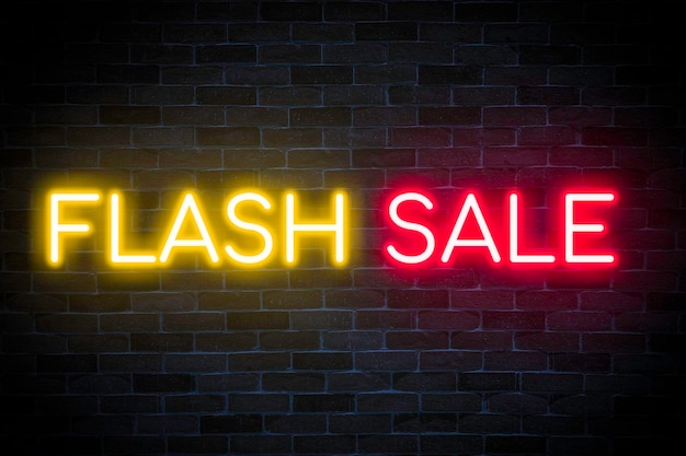 Photo bannière néon flash sale.