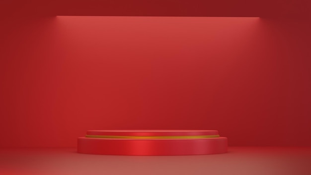 Bannière De Noël Avec Affichage Du Produit Podium Rouge Rendu 3d