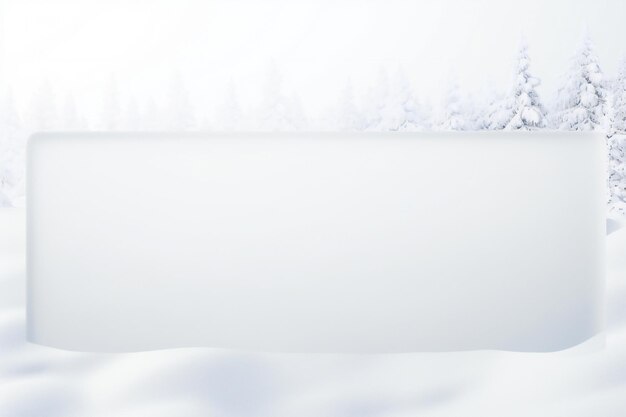 Photo bannière de noël couverte de neige blanche sur fond blanc