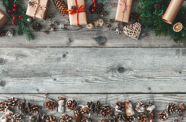 Bannière de Noël avec décoration de Noël