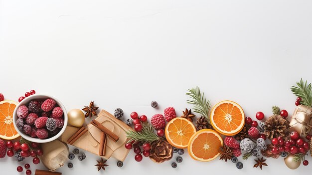 Bannière De Noël Vue De Dessus Photographie De Nourriture D'un Sincère