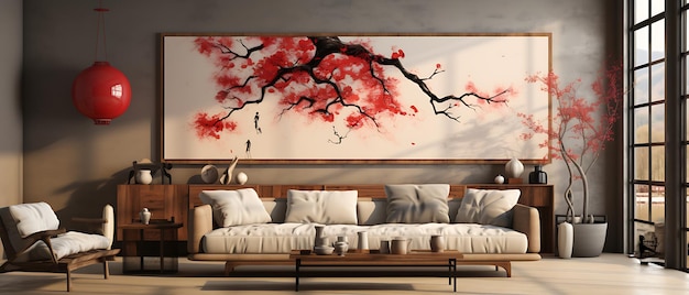 bannière de la nouvelle année en écriture chinoise pour marquer la nouvelle année dans le style de peintures murales luxueuses