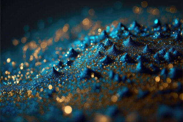 Bannière de particules de paillettes abstraites et brillantes avec effet bokeh ai génératif