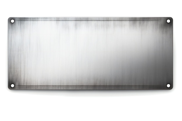 Photo bannière en plaque métallique isolée sur fond blanc