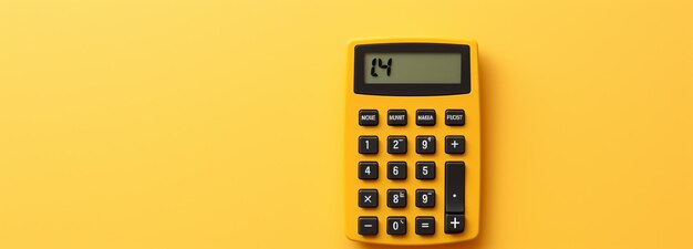 Bannière pour le nombre pi jour jaune couleur jaune calculatrice IA générative