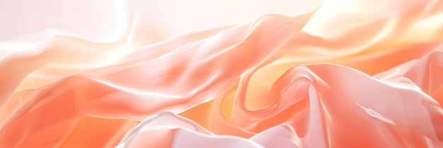 Bannière rose abstraite avec une texture de tissu Fond textile ondulé de pêche
