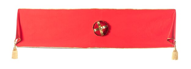 bannière rouge ruban royal rouge sur fond blanc