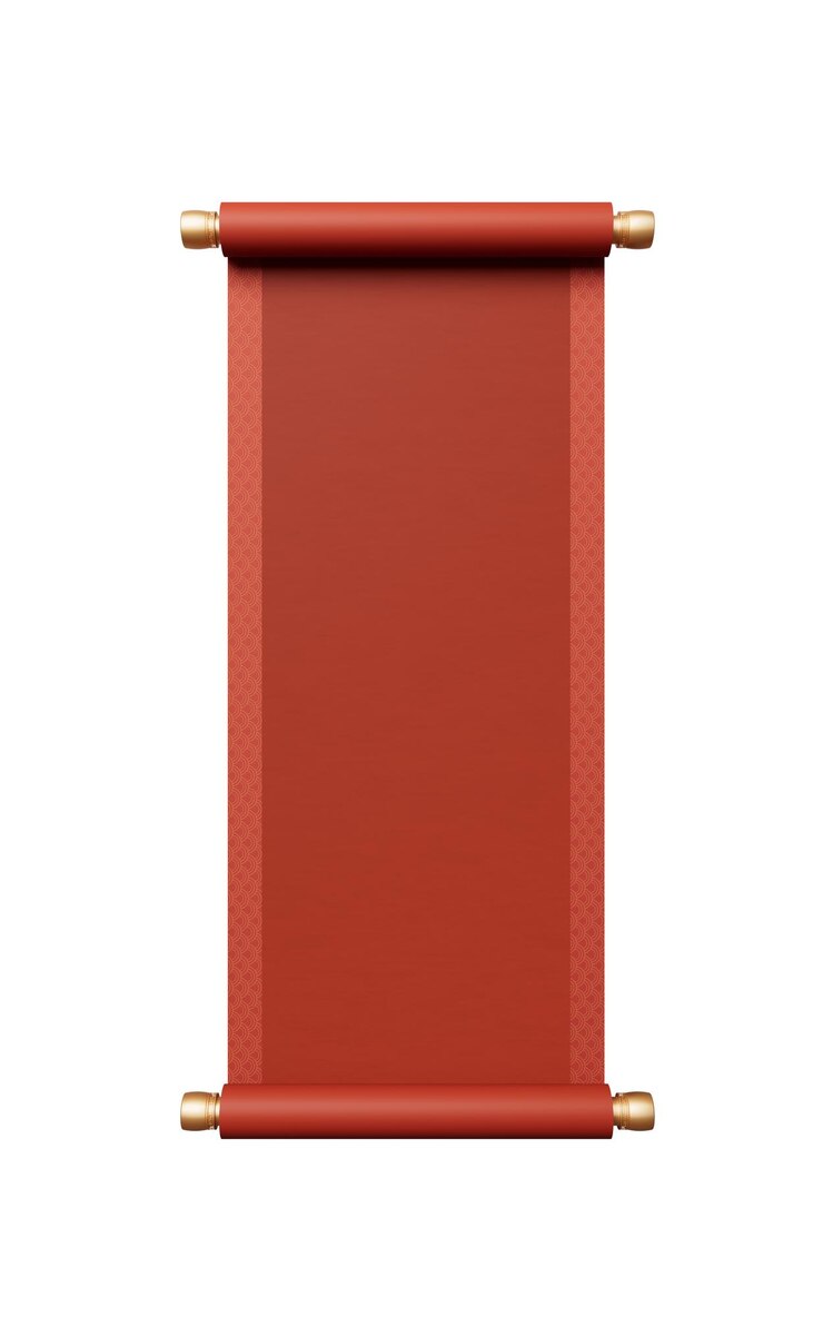 Photo bannière de rouleau rouge antique chinoise en blanc rendu 3d