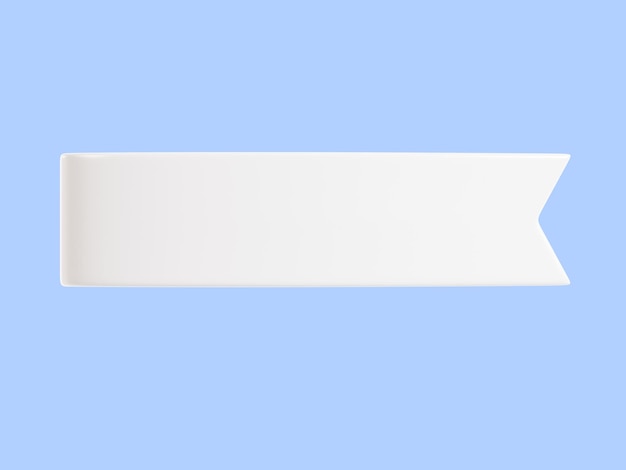 Bannière de ruban blanc illustration de rendu 3d balise de texte simple ou étiquette pour le message de vente et de promotion