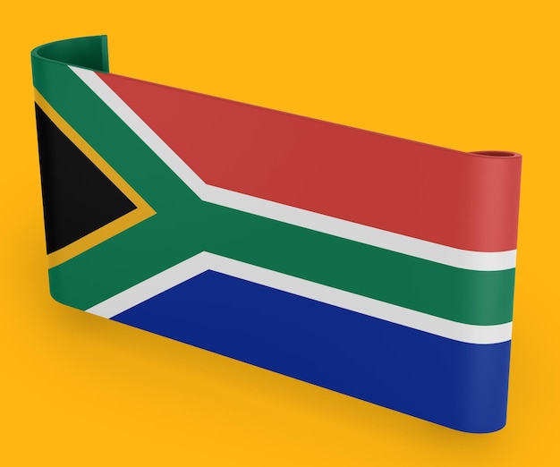 Bannière de ruban de drapeau de l'Afrique du Sud