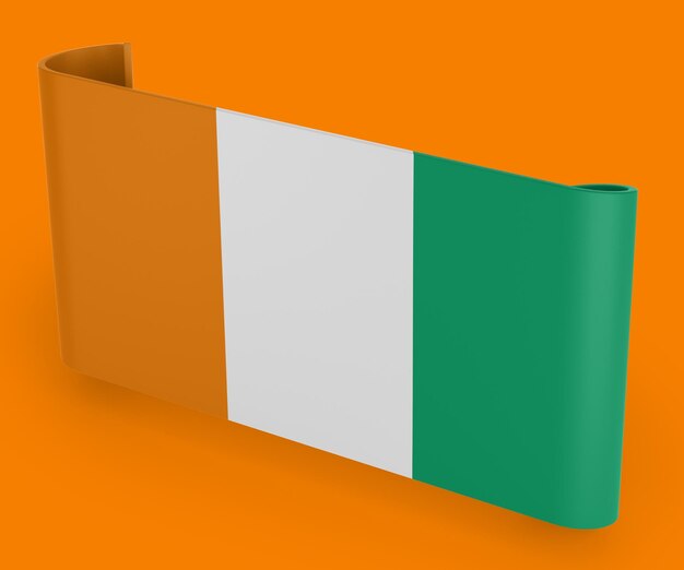 Bannière de ruban drapeau Côte d'Ivoire