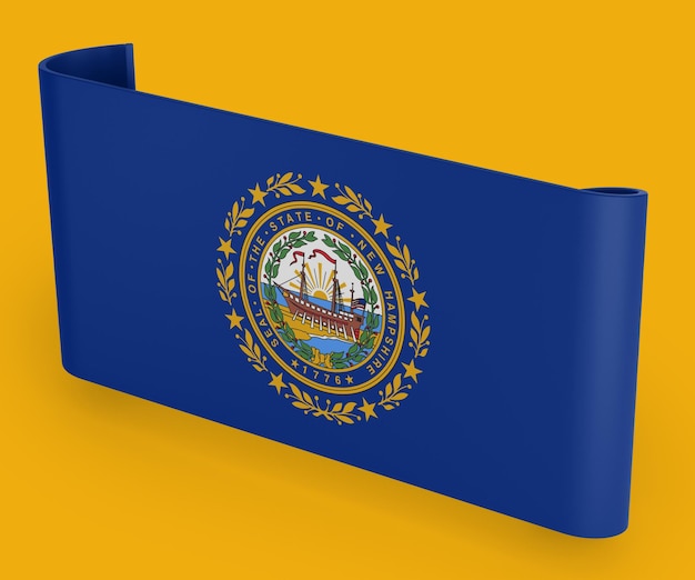 Bannière de ruban de drapeau du New Hampshire