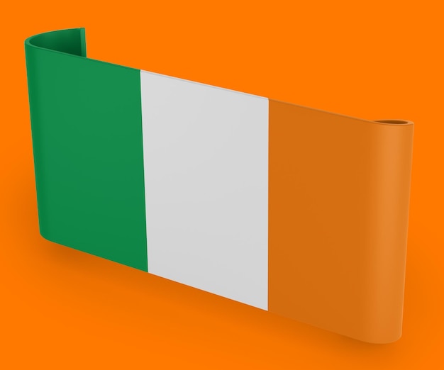 Bannière de ruban drapeau Irlande