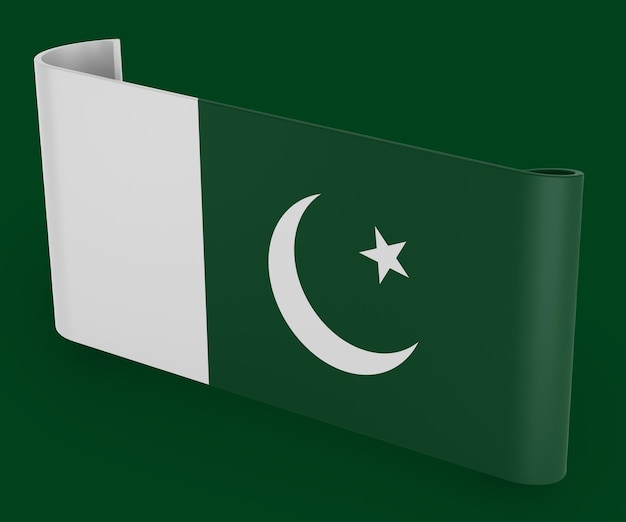 Bannière de ruban drapeau pakistanais