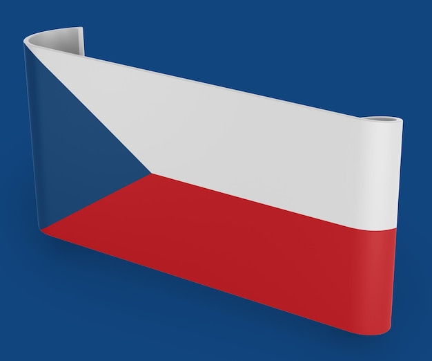 Bannière de ruban drapeau République tchèque
