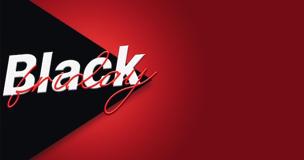 Bannière d'en-tête rouge avec promotion de texte du Black Friday et espace de copie Achats en ligne Offres spéciales
