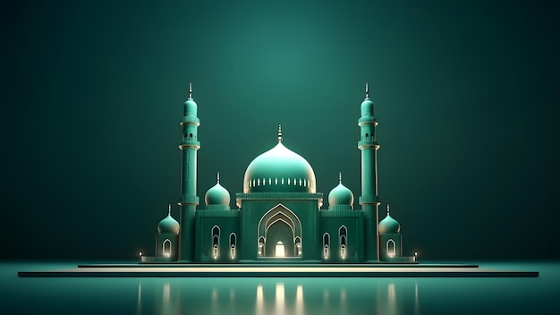 bannière de vacances islamique 3d