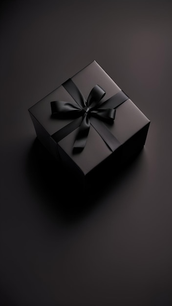 Bannière de vente avec boîte cadeau noire