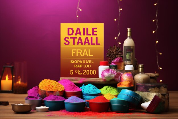 Photo bannière de vente de diwali avec des couleurs vibrantes et attirer 00477 01