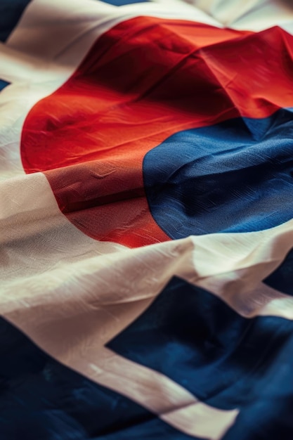 bannière verticale Jour de la fondation nationale de la Corée texture de tissu de fond abstrait drapeau coréen gros plan style vintage