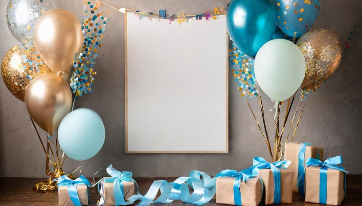 Photo bannière vierge verticale d'anniversaire