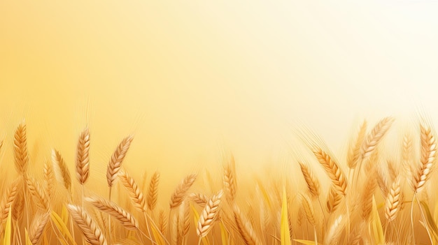 Bannière Web de champ de blé avec espace de copie IA générative