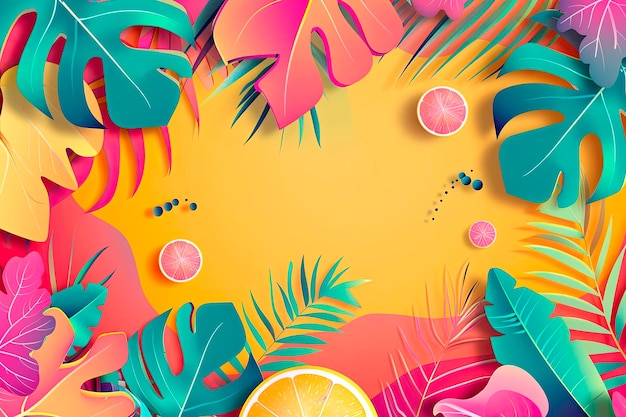 Des bannières colorées d'arrière-plan d'été tropical Conception d'une carte de vœux d'affiche horizontale