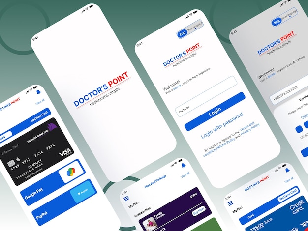Banque en ligne Mobile Apps ui ux GUI set with wallet shopping my Account fund Transfer bill pa