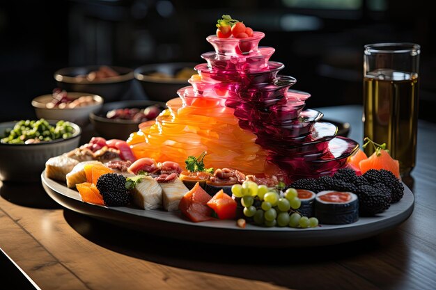 Le banquet coloré présente des plats variés et appétissants génératifs IA