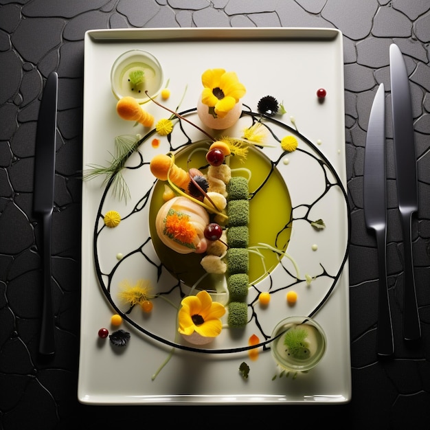 Banquet gastronomique minimaliste moderne