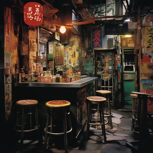 un bar miteux de Hong Kong