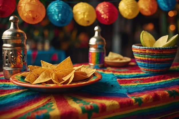 Bar de salsa avec des décorations de fête