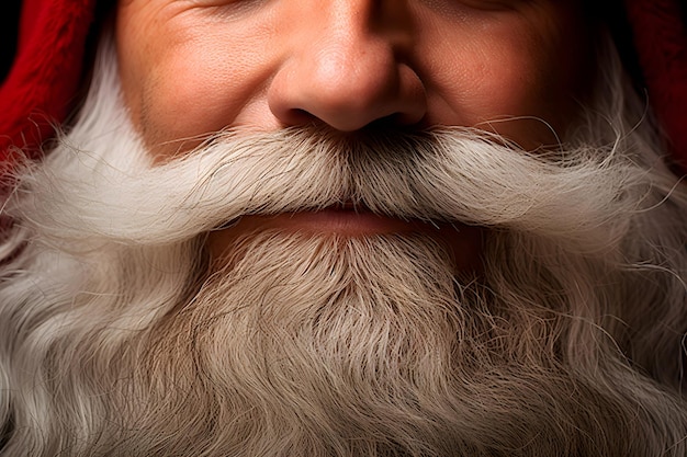 La Barbe Blanche Du Père Noël Emblématique Et Imposante Incarne Le Symbole Intemporel De La Joie 