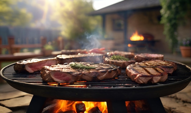 Barbecue américain, viandes cuites à l'extérieur