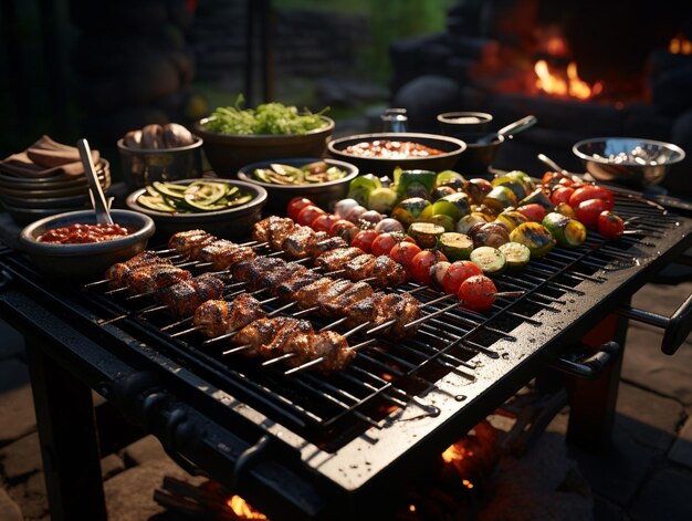 Barbecue barbecue bbq steak viande nourriture photo